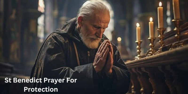 Prayer lines for St Benedict prayer for protection