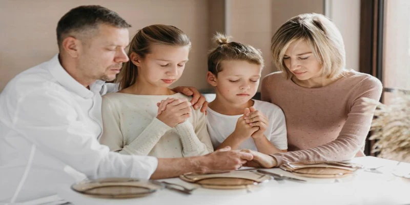 Family praying